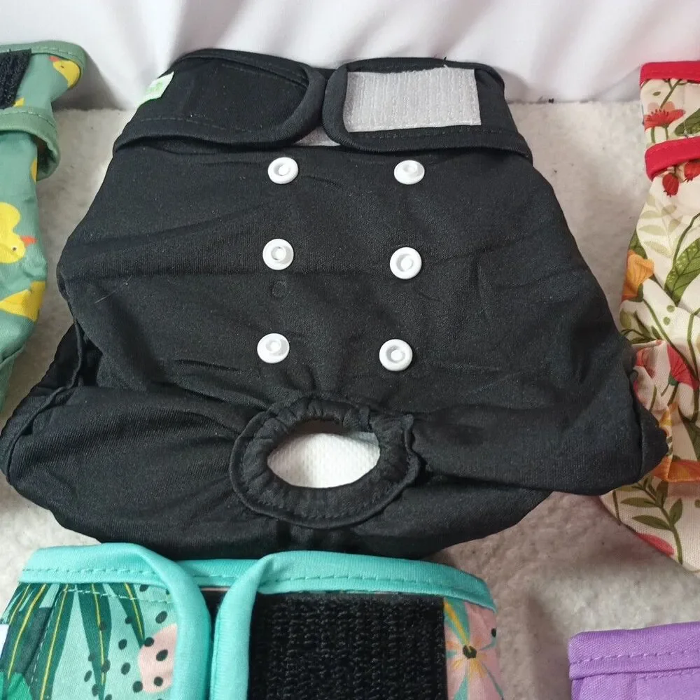 Female Dog Diapers Washable Reusable Lot 6 Adjustable Pet Diaper Wraps